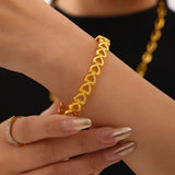 18K Gold-Plated Stainless Steel Heart Bracelet - V.I.P Digital Presence