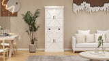 71" Kitchen Pantry Storage Cabinet with 4 Doors(2Doors with Racks)1 Drawer 2 Adjustable Shelves Freestanding Cupboard - V.I.P Digital Presence