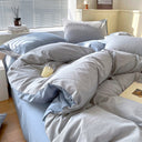 Cotton Dyed Washed Cotton Bedding Set Pure Cotton A Class Flat Sheet Quilt Cover Fitted Sheet Quilt Cover Three-Piece Set Striped