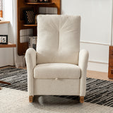 Accent Rocking  Chair with Footrest High Back Rubber Wood Rocking Legs Bedroom Living Space - V.I.P Digital Presence