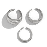Fashion irregular alloy ring 3-piece set with smooth geometric opening ring set - V.I.P Digital Presence