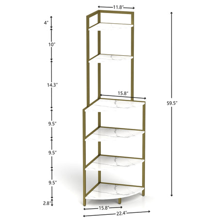 6-story corner open bookshelf, modern bookshelf, wooden frame, independent bookshelf unit, - V.I.P Digital Presence