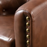 PU Leather Tufted Barrel ChairTub Chair for Living Room Bedroom Club Chairs - V.I.P Digital Presence