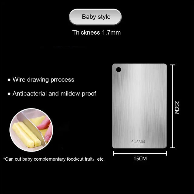 304 Stainless Steel Panel and Chopping Board Kitchen Household Thickened Double Sided Cutting Board Block Kneading Dough Board - V.I.P Digital Presence