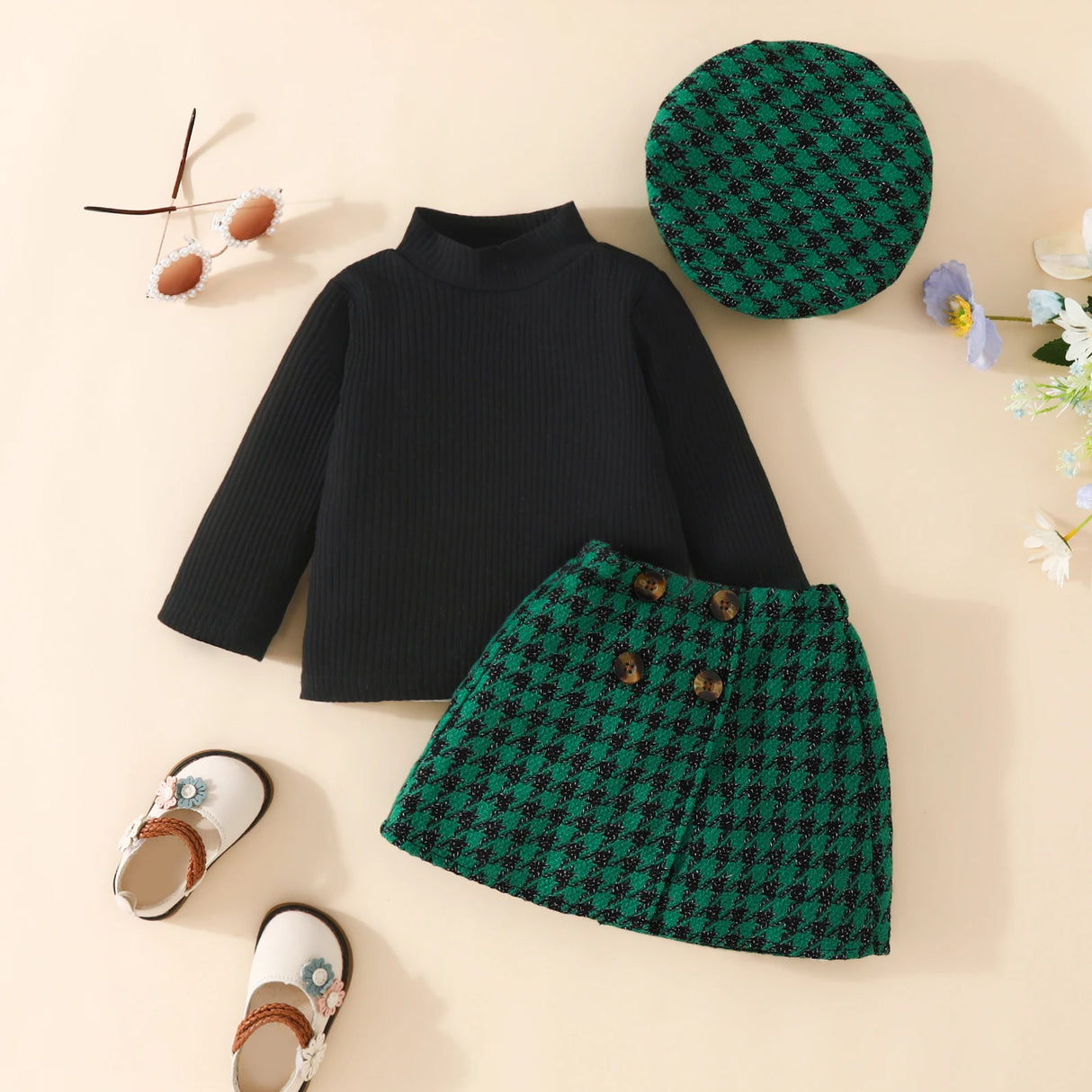 ma&baby 6M-3Y Christmas Newborn Infant Toddler Baby Girl Clothes Sets Knit Long Sleeve Tops Plaid Skirts Hat Xmas Outfits D05 - V.I.P Digital Presence