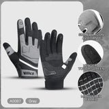 Guantes para ciclismo de carretera con pantalla táctil, cálidos, antideslizantes, resistentes al desgaste, con absorción de impactos y anticolisión para deportes al aire libre
