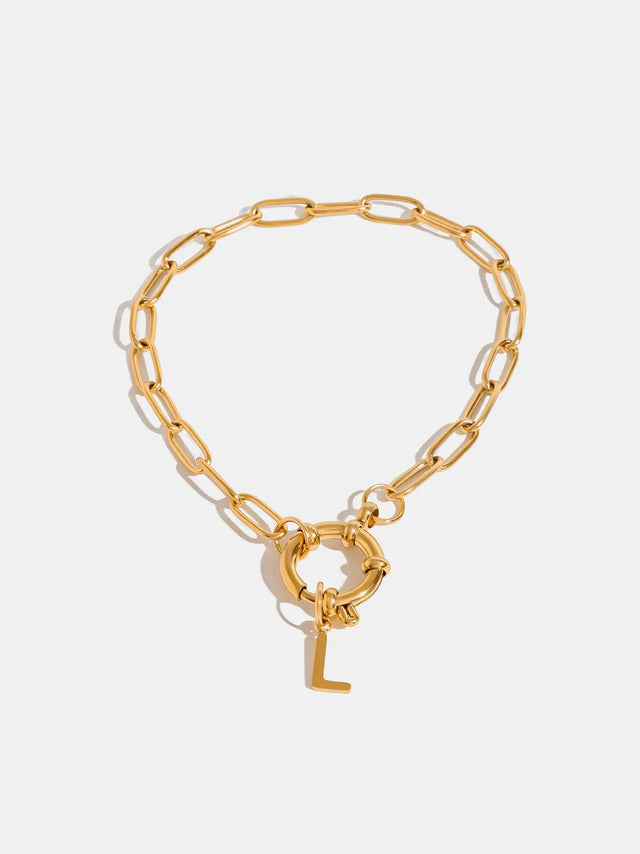 18K Gold-Plated Stainless Steel Letter L Bracelet - V.I.P Digital Presence