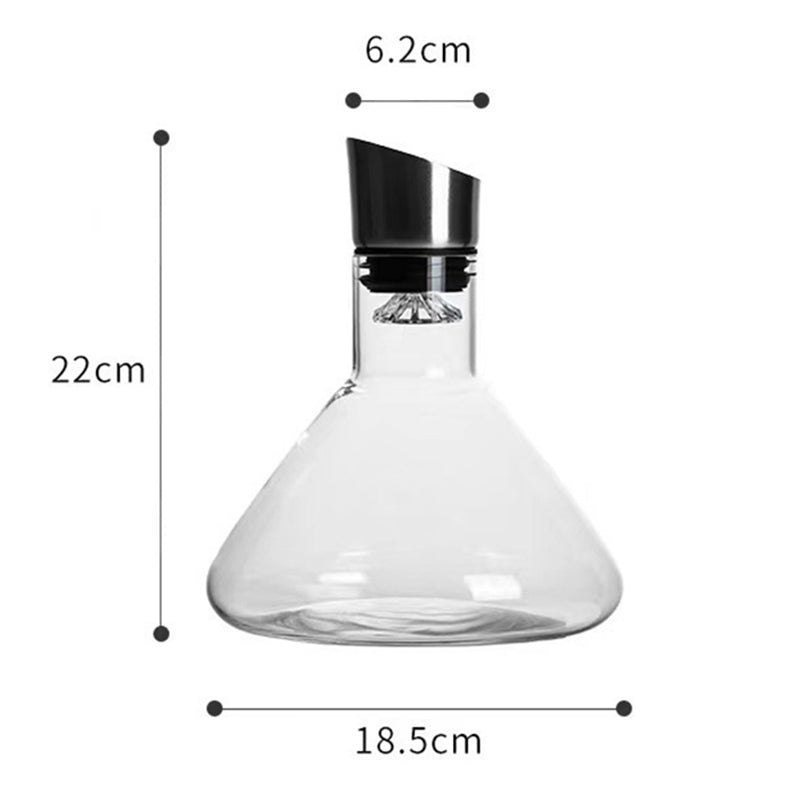 1500ML Hand - blown Crystal Wine Decanter with Built - in Aerator Pourer, ideal for red wine. - V.I.P Digital Presence