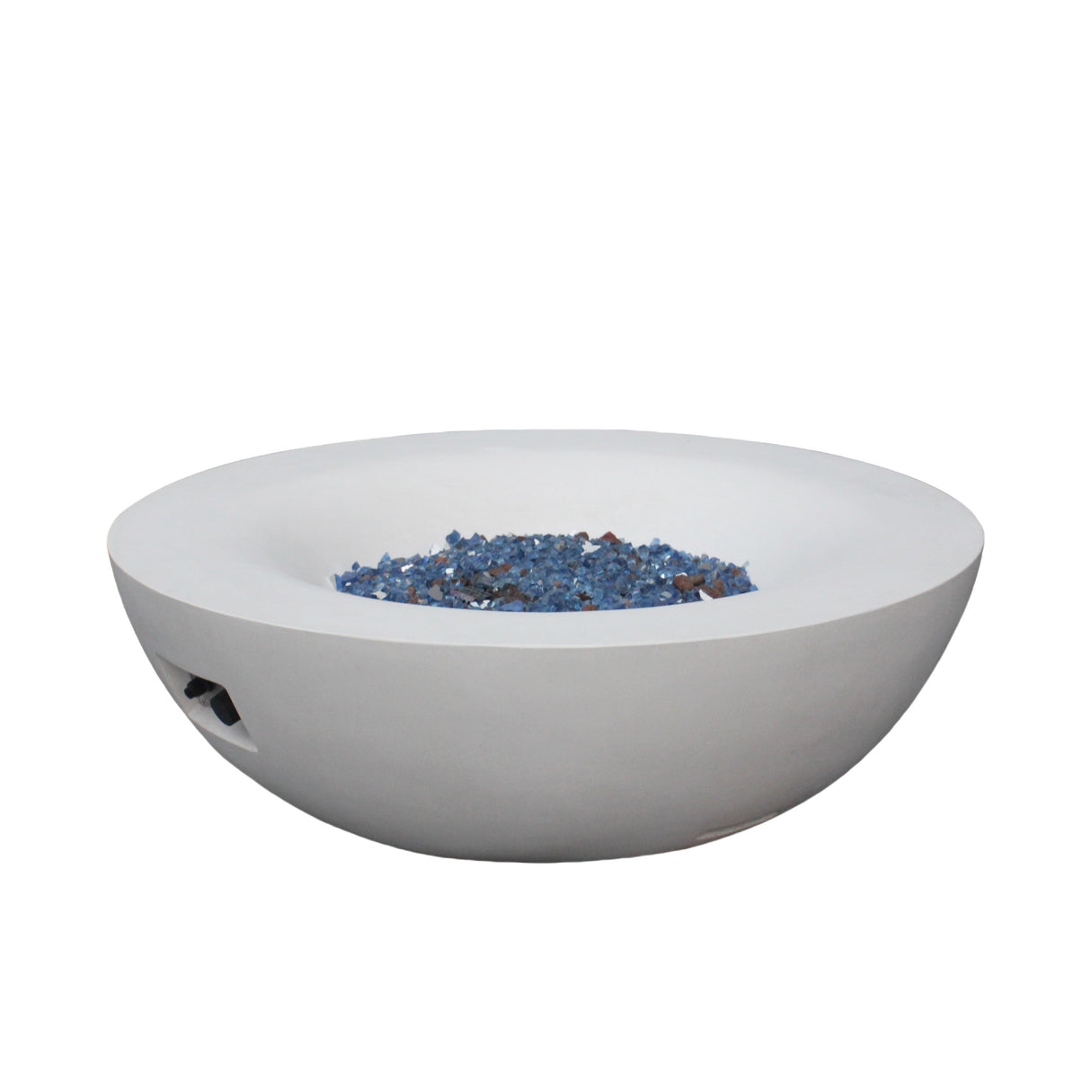 42 Inch Outdoor Concrete Propane gas Fire Pit bowl in Antique white color - V.I.P Digital Presence