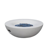 42 Inch Outdoor Concrete Propane gas Fire Pit bowl in Antique white color - V.I.P Digital Presence