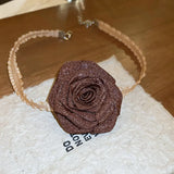 3D Rose Alloy Buckle Necklace - V.I.P Digital Presence