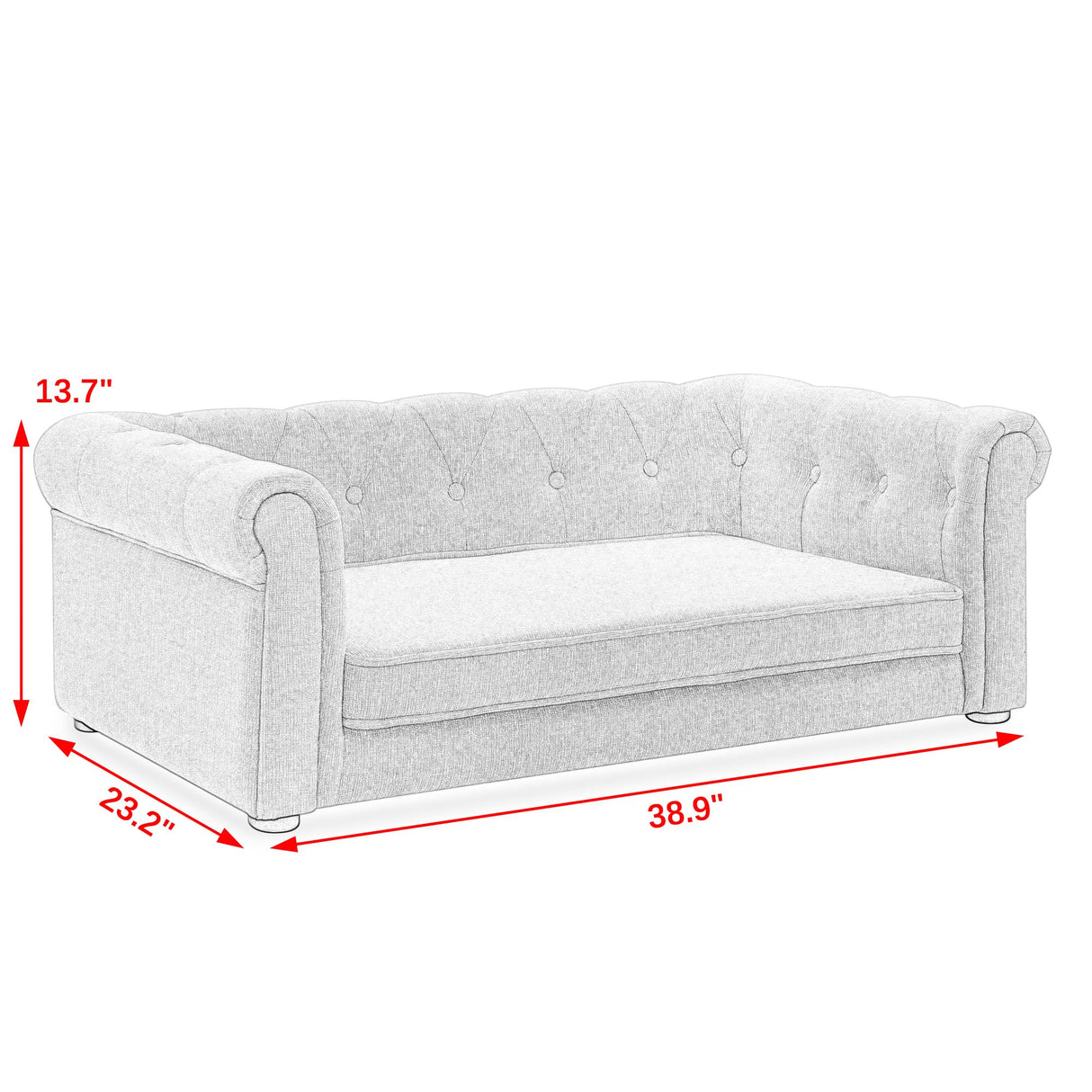 Elegant Rectangle Pet Bed for Medium and Large Dogs, Durable Elevated Dog Sofa Bed, Comfortable Dog Couch Beige - V.I.P Digital Presence