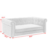 Elegant Rectangle Pet Bed for Medium and Large Dogs, Durable Elevated Dog Sofa Bed, Comfortable Dog Couch Beige - V.I.P Digital Presence