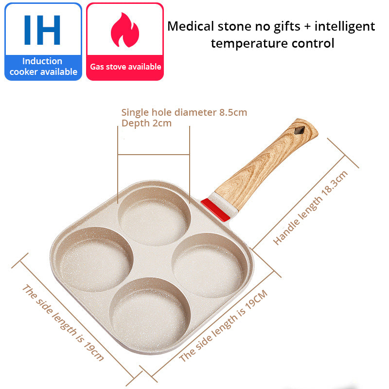 Fried Egg Burger Machine Frying Pan Non-Stick Surface Household Four Hole Breakfast Pan Fried Egg Divine Tool Pancake Pan - V.I.P Digital Presence