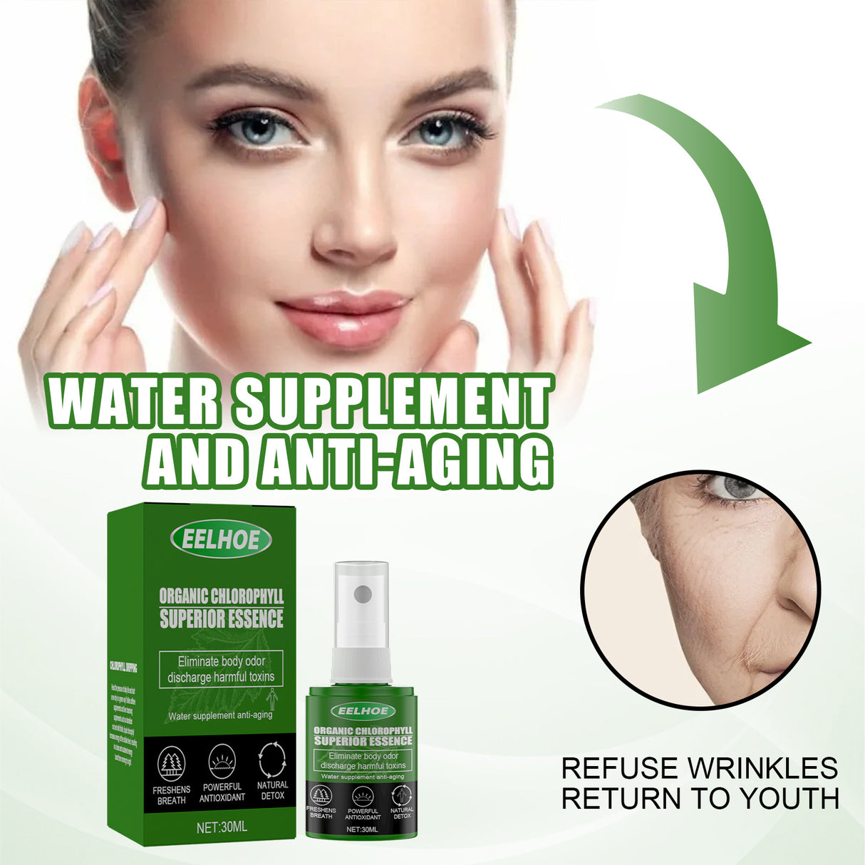 Organic Chlorophyll Superior Essence, Moist Tyra Facial Skin Firming Fade Out Fine Lines Filling Moist Skin - V.I.P Digital Presence