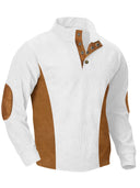 European men's casual stand up collar long sleeved corduroy sweatshirt with pit stripe - V.I.P Digital Presence