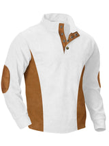 European men's casual stand up collar long sleeved corduroy sweatshirt with pit stripe - V.I.P Digital Presence