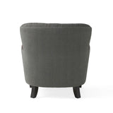 Modern grey fabric club chair and Ottoman set, stylish cushioned armchair, paired with Ottoman style - V.I.P Digital Presence