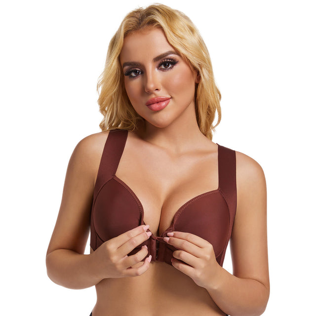 Smooth thin bra front buckle sexy gathering without steel ring adjustment women's underwear - V.I.P Digital Presence