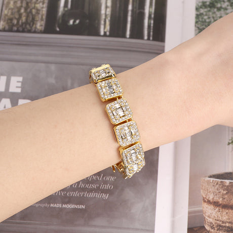 Cuban chain fashion new product square rock sugar chain 13mm necklace bracelet niche hip-hop jewelry accessories - V.I.P Digital Presence