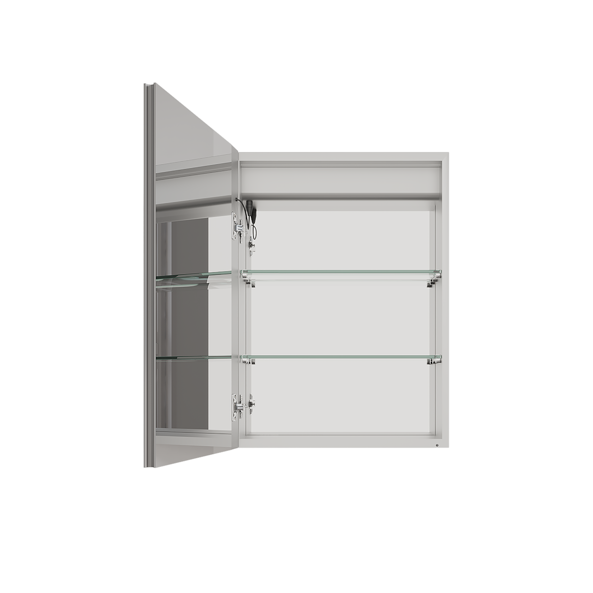 26x20 inch(Left Door) bathroom medicine cabinet with LED mirror 3000K~6000K single door lighting bathroom cabinet with touch switch adjusta - V.I.P Digital Presence