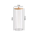 Bamboo cover cotton swab box portable round container cosmetic cotton puff storage box cotton swab makeup remover cotton box - V.I.P Digital Presence
