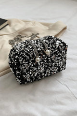 Sequin Chain Drawstring Bucket Bag - V.I.P Digital Presence