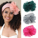 Fashionable oversized solid color lace bow headband - V.I.P Digital Presence