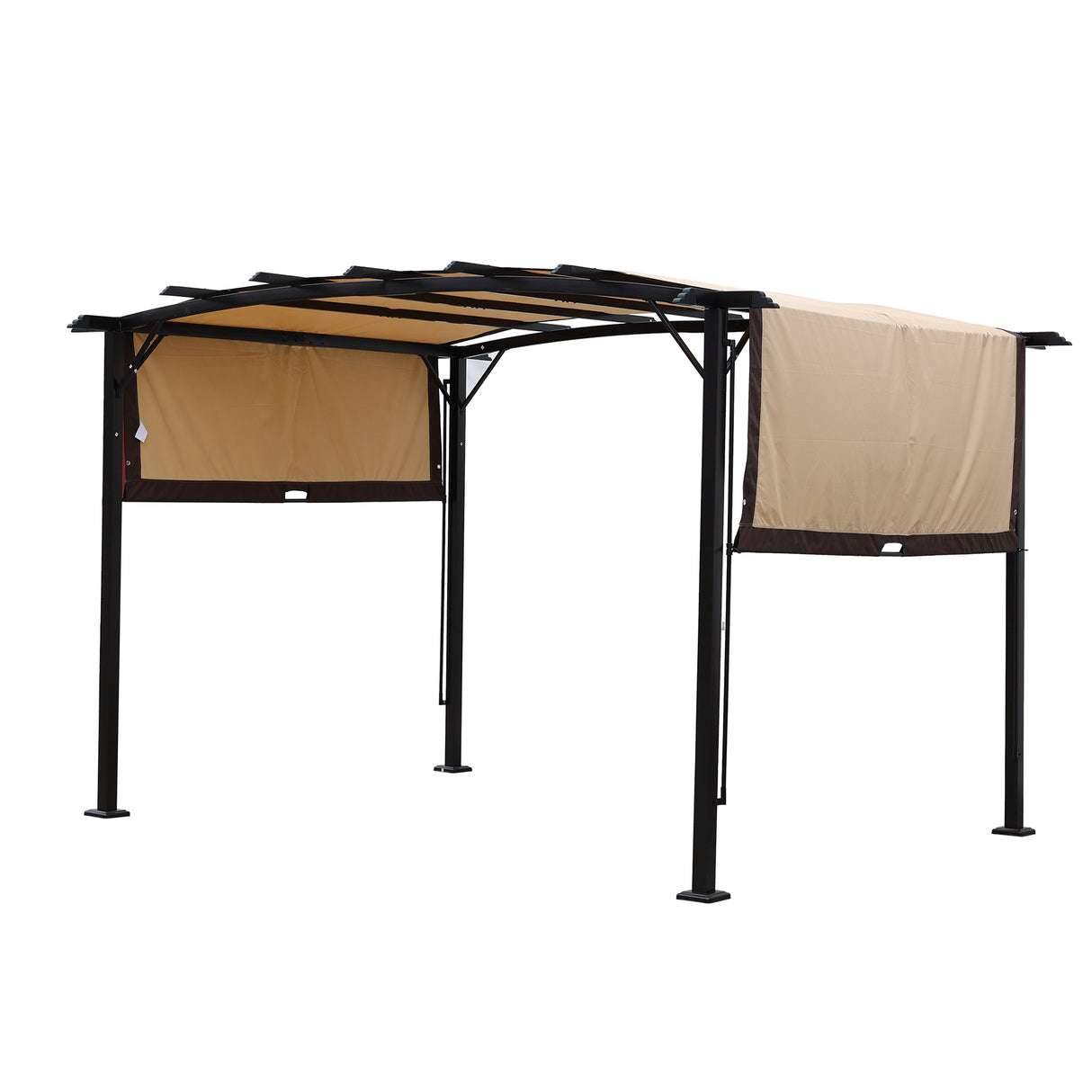 12 x 9 Ft Outdoor Pergola Patio Gazebo,Retractable Shade Canopy,Steel Frame Grape Gazebo,Sunshelter Pergola for Gardens - V.I.P Digital Presence