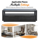 U-Can modern wooden coffee table with 2 drawers and minimalist display coffee table with transparent tempered glass - V.I.P Digital Presence