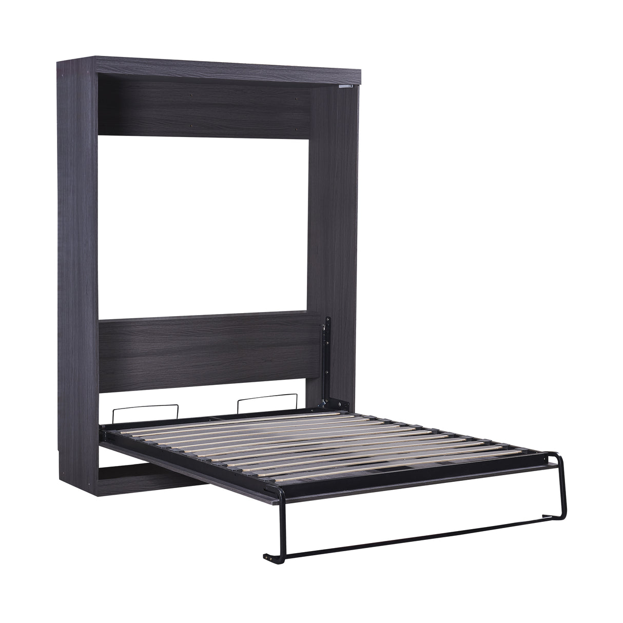 Full Size Murphy Bed with Wardrobe and Drawers, Storage Bed, can be Folded into a Cabinet, Gray - V.I.P Digital Presence