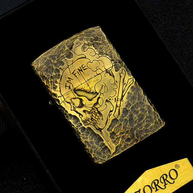 ZORRO Zorro brass side skull kerosene lighter - V.I.P Digital Presence