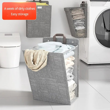 Dirty Clothes Basket Foldable Home Dormitory Dormitory Multifunctional Organization Storage Wall Hanging Basket - V.I.P Digital Presence