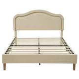 Full Size Velvet Upholstered Smart LED Bed Frame with Adjustable Height Headboard,No Box Spring Needed,Easy Assembly,Beige - V.I.P Digital Presence