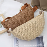 Sports Crossbody Bag Handmade Woven Dumpling Bag Breathable Semicircle Bag Versatile Rattan Bag Summer Beach Bag for Women Luxury - V.I.P Digital Presence