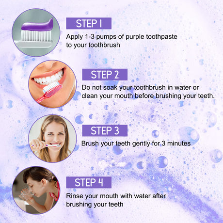 Purple Tooth Whitening Toothpaste, Brightens Teeth Cleans Stains And Relieves Bad Breath Beautiful Teeth Toothpaste - V.I.P Digital Presence