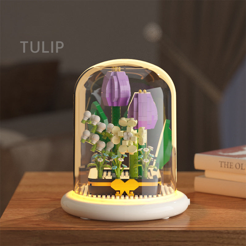 Building block flower simulation sunflower jasmine compatible with a certain high building block model toy - V.I.P Digital Presence