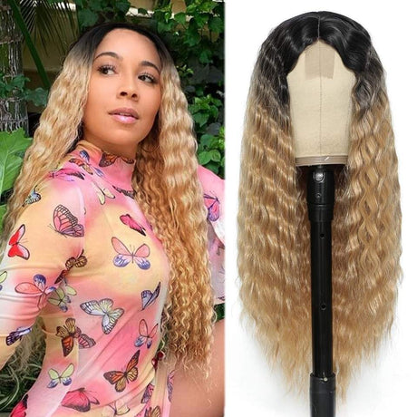 European and American Women's Wig Small Lace Center Deep Wave Long Curly Wig Headband Lace Wigs - V.I.P Digital Presence
