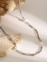Stainless Steel Pearl Chain Necklace - V.I.P Digital Presence
