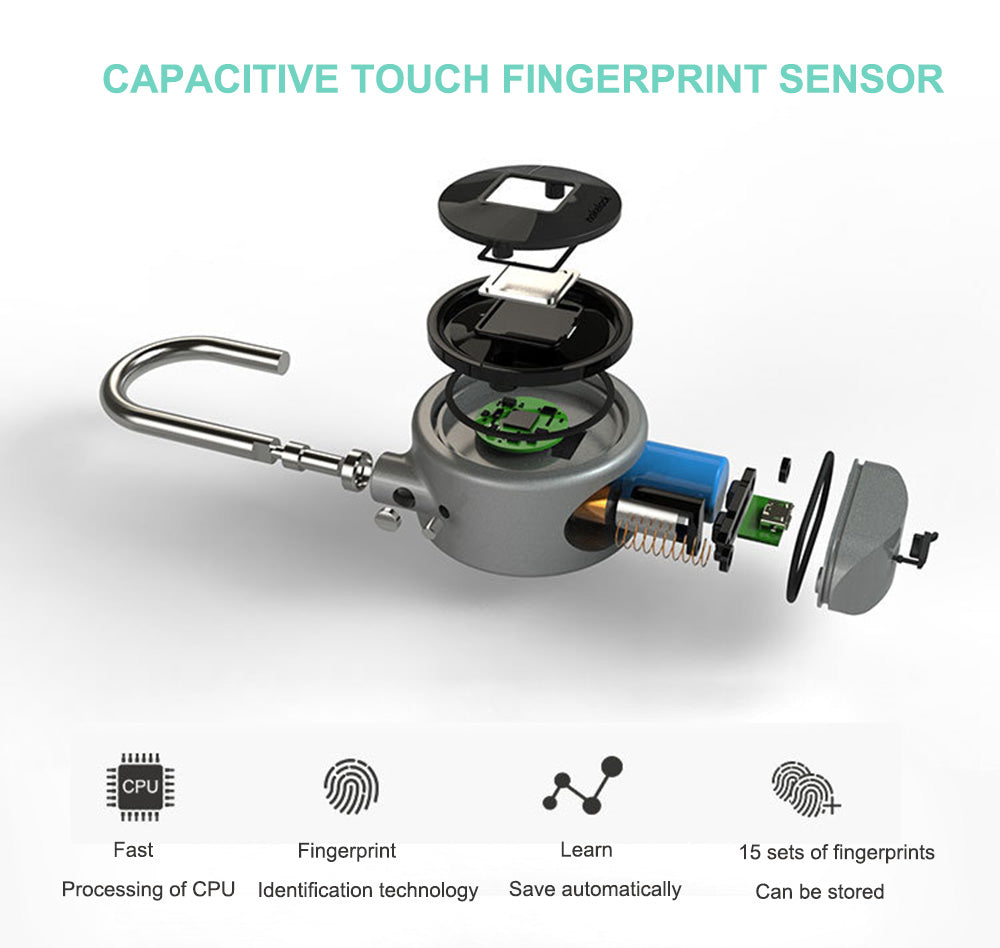 Fingerprint Smart Keyless Lock Waterproof APP Button Password Unlock Anti-Theft Padlock Door Lock - V.I.P Digital Presence