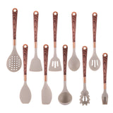 10 Pieces Kitchen Tools Set Wooden Handle Cooking Kitchen Utensil Set Silicone Utensils - V.I.P Digital Presence