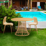 Outdoor dining simple bamboo chair table - V.I.P Digital Presence