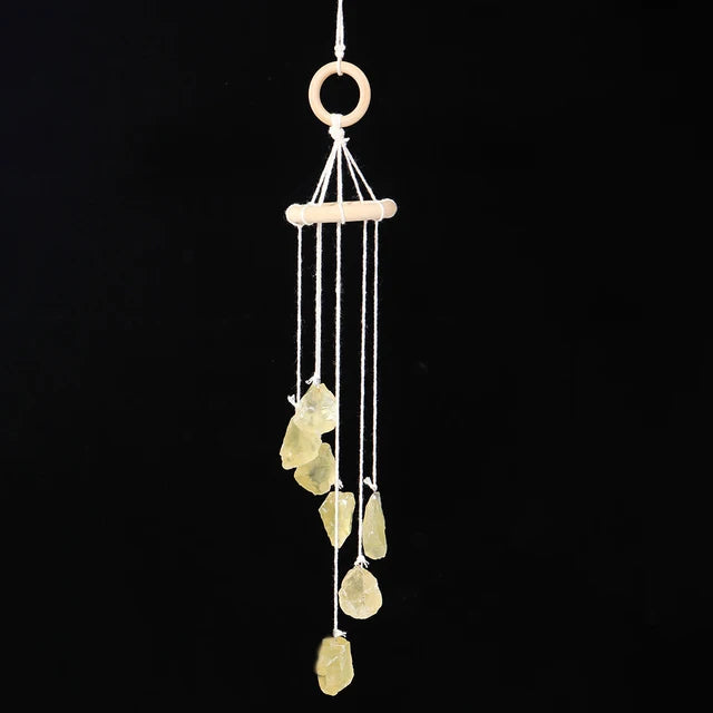 Natural crystal raw stone wind chime paper box set handmade DIY weaving home decoration car interior pendant - V.I.P Digital Presence