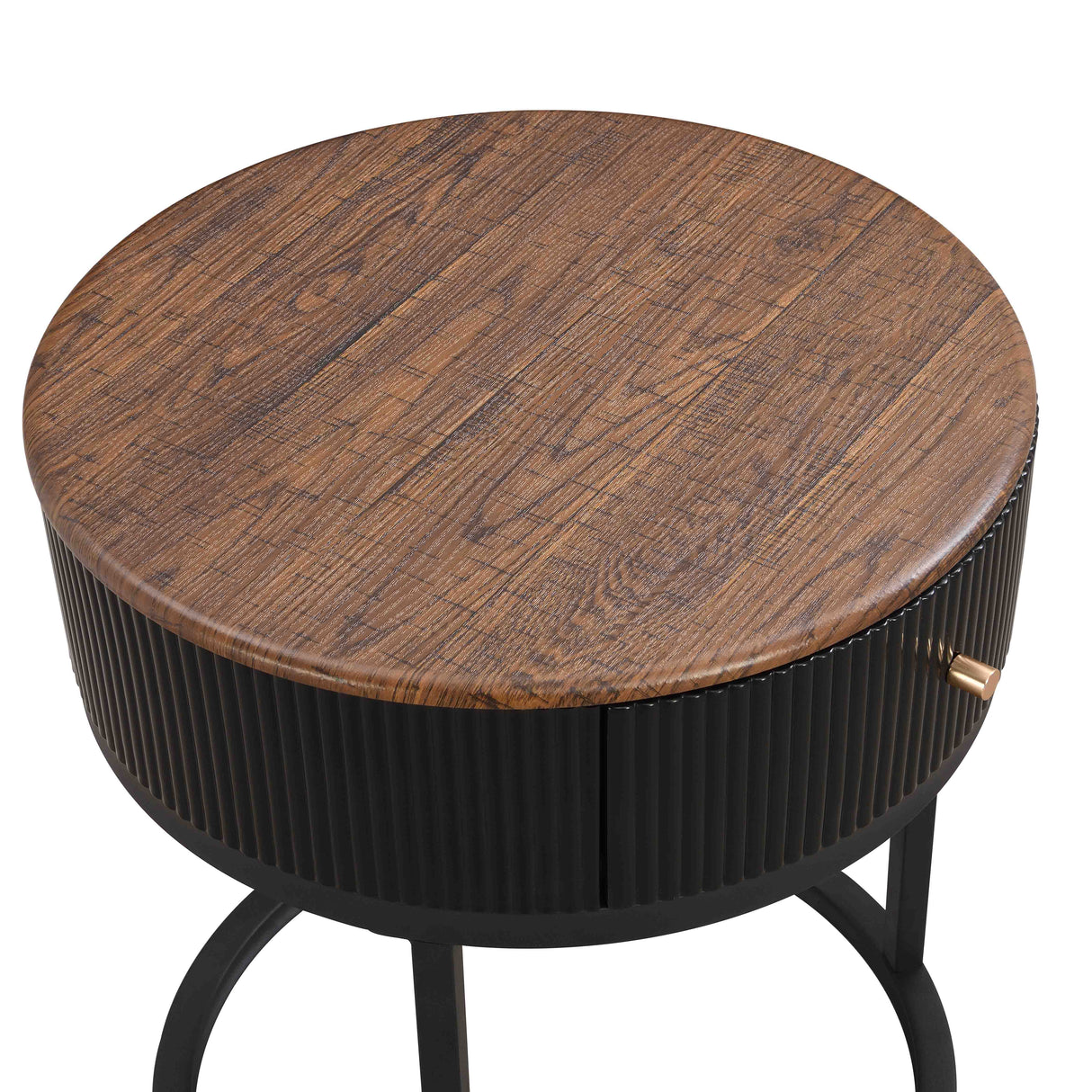 Round Nightstand with Drawer, 19.68 Inch Wood End Table with Storage, Small Table or Living Room, Bedroom and Small Spaces - V.I.P Digital Presence
