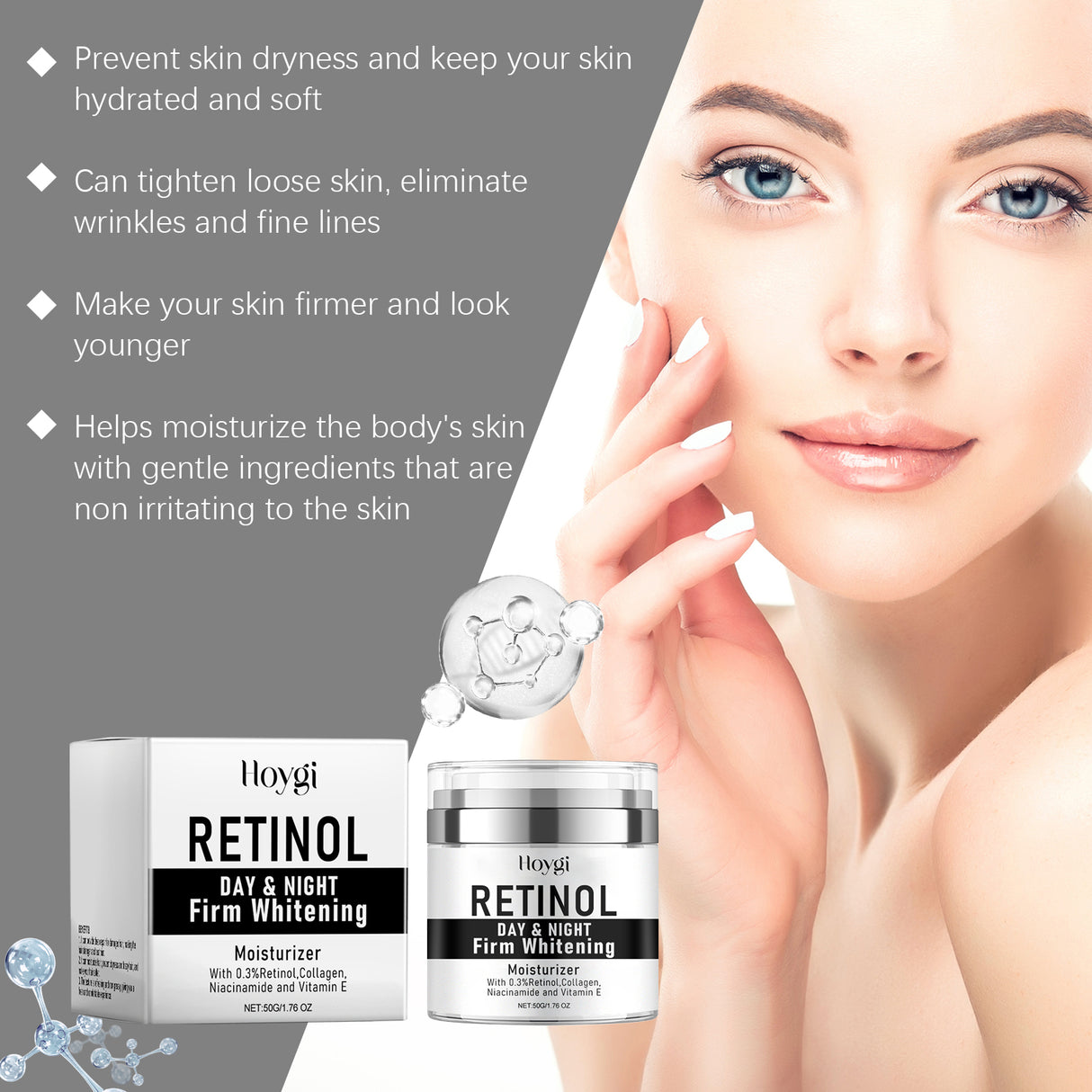 Crema hidratante facial Pure Facial Skin nutre, restaura, hidrata y da brillo. Crema de cuidado diario.