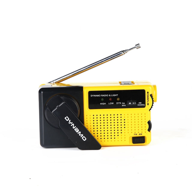Outdoor Emergency LED Light Mini Hand-Crank Rechargeable AMFM Radio - V.I.P Digital Presence