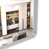 Large bathroom mirror with movable tray wall mounted mirror, vertically and horizontally suspended aluminum frame wall mounted m - V.I.P Digital Presence