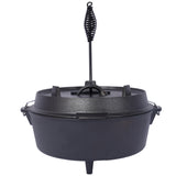 ast iron Dutch oven with lid, outdoor camping deep pot, used for camping, cooking, barbecue and leg rest,6 quarts - V.I.P Digital Presence