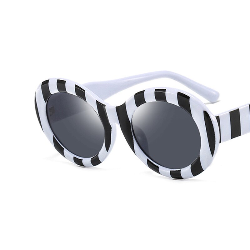 Gafas de sol ovaladas con rayas de cebra, nuevas gafas de sol de estilo hip hop con personalidad para mujer. 