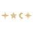S925 Small Ins 4 Piece Set Star Octagonal Star Four Point Star Moon Earring Set - V.I.P Digital Presence